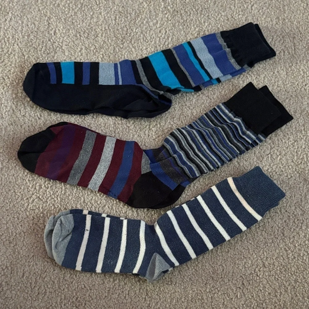 Striped Men's Socks Set - Multicolor bundle of 3